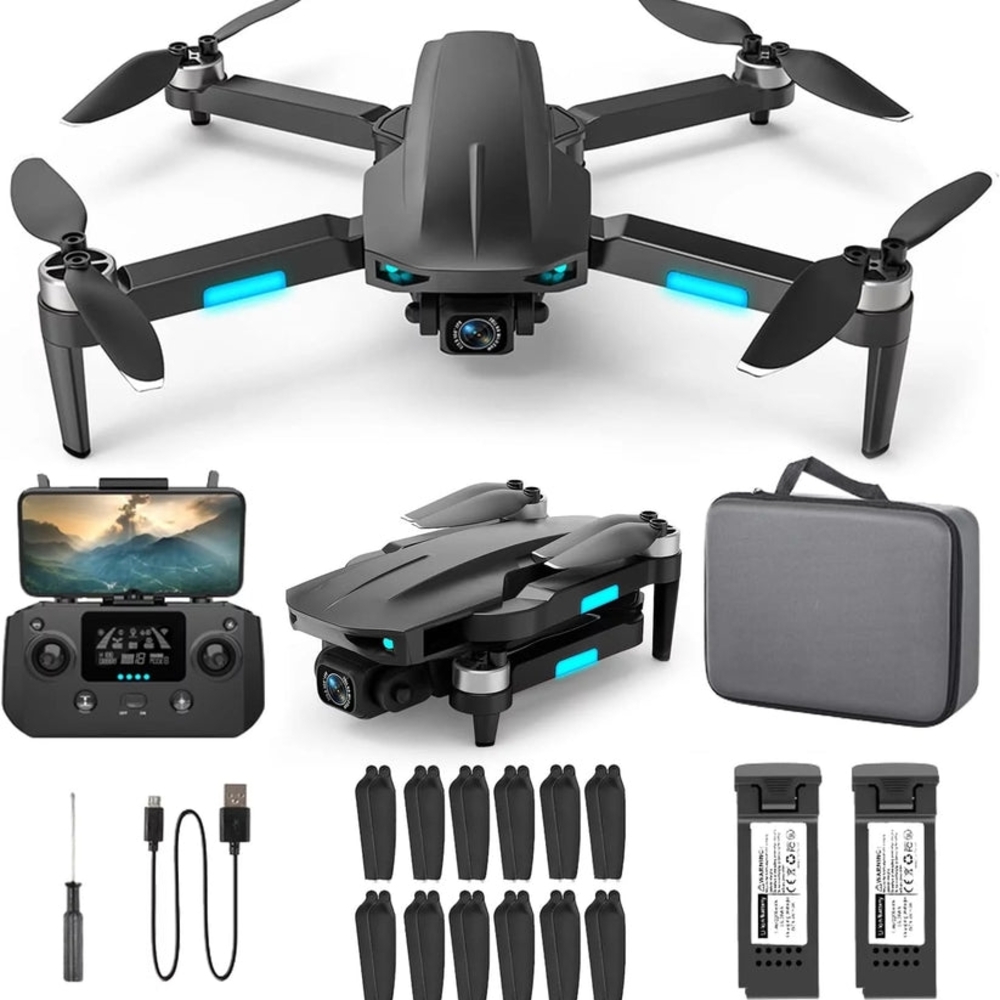 Black Foldable Drone with Accessories
